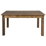 Hercules Series 60" x 38" Rectangular Rustic Solid Pine Restaurant Table