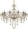 25.6 x 35.4 Inch Modern Luxurious 10 Lights K9 Crystal Chandelier Candle Pendant Lamp