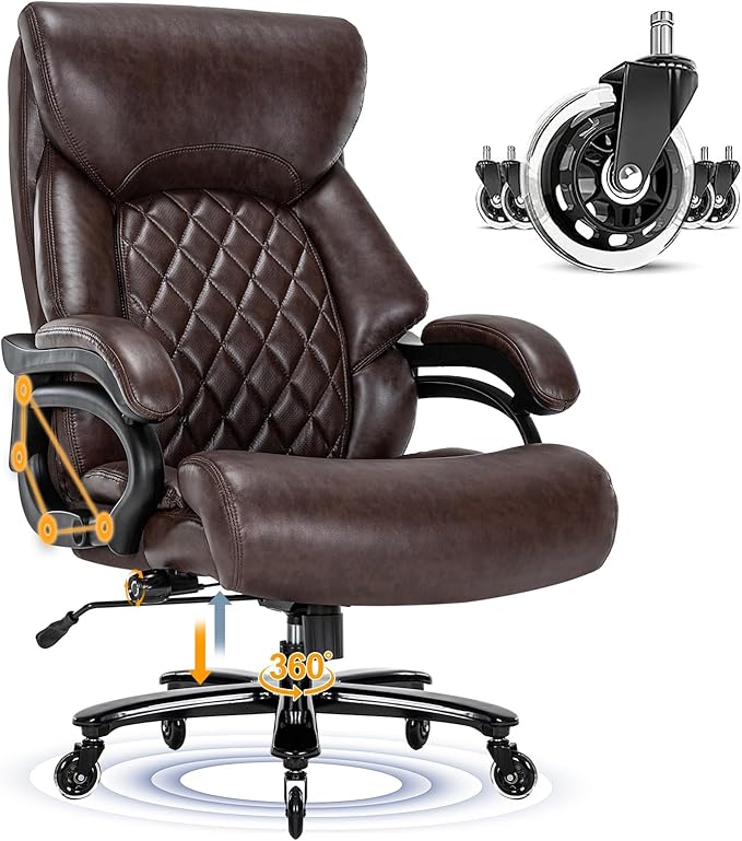 Office Chair for Heavy People, 500LBS High Back Extra Wide Heavy Duty Executive Office