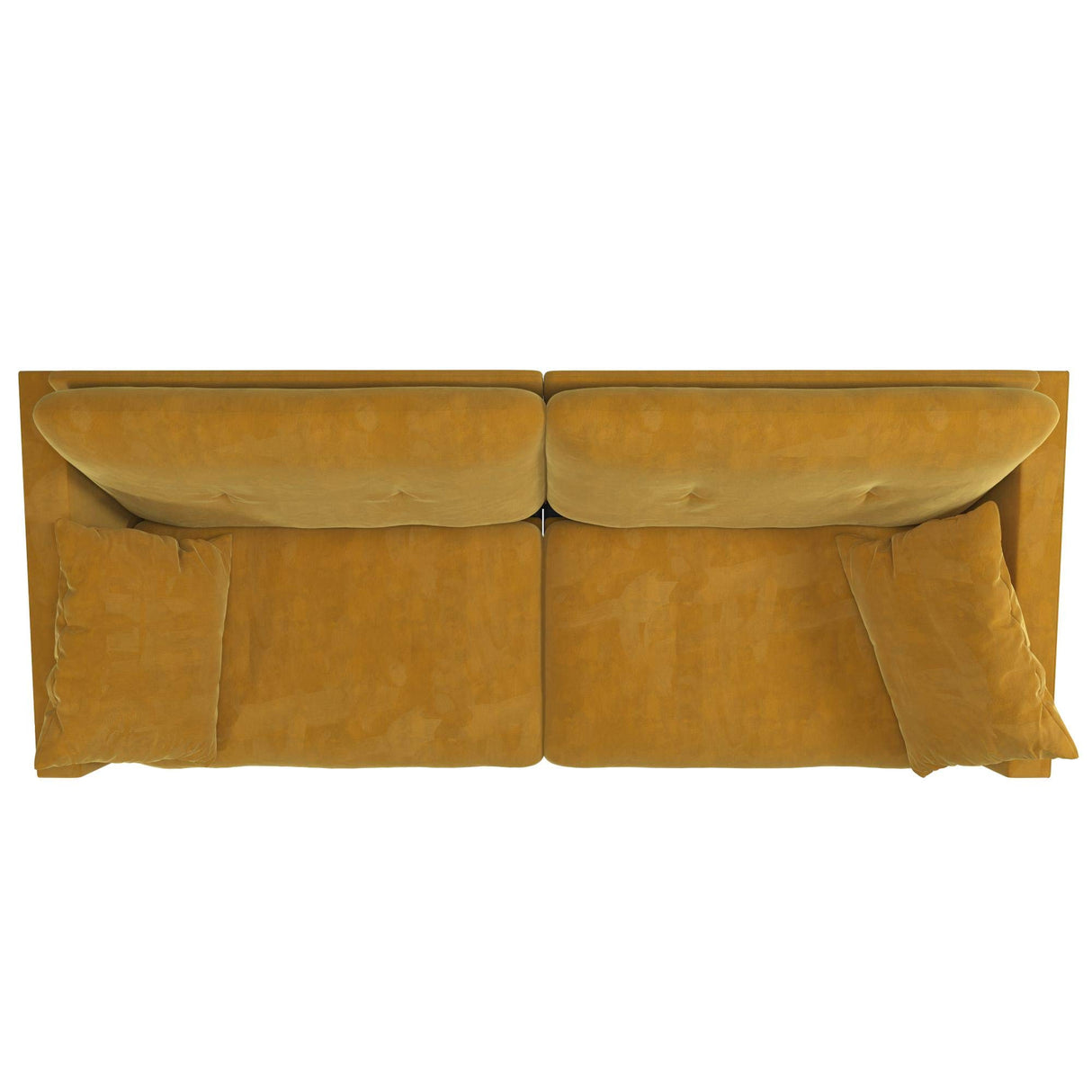 Neely 79 Inch Futon Sofa Bed with Two Bolster Cushions, Velvet Fabric, Modern Upholstered