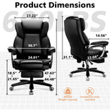 600lbs Big and Tall Executive Office Chair with Adjustable Lumbar Support