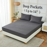 King Size Sheets Set, 4 Piece Microfiber Grey Bed Sheets King Set,Hotel Luxury Super