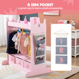 Kids Armoire Dress-Up Storage w/Mirror and Drawers,Dress up Closet