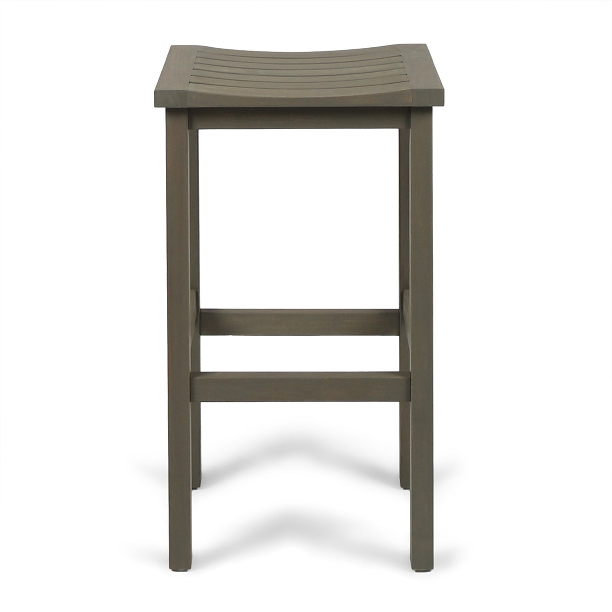 Caribbean Outdoor 30" Acacia Wood Barstools, 4-Pcs Set, Grey Finish