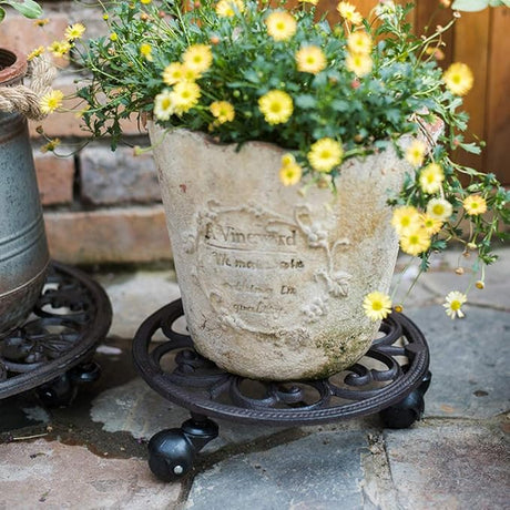 Heavy Duty Cast Iron Plant stand, 3 Tier Foldable Metal Plant Shelf, 24in Tall Vintage Flower