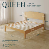 Queen Bed Frame with Headboard and Storage