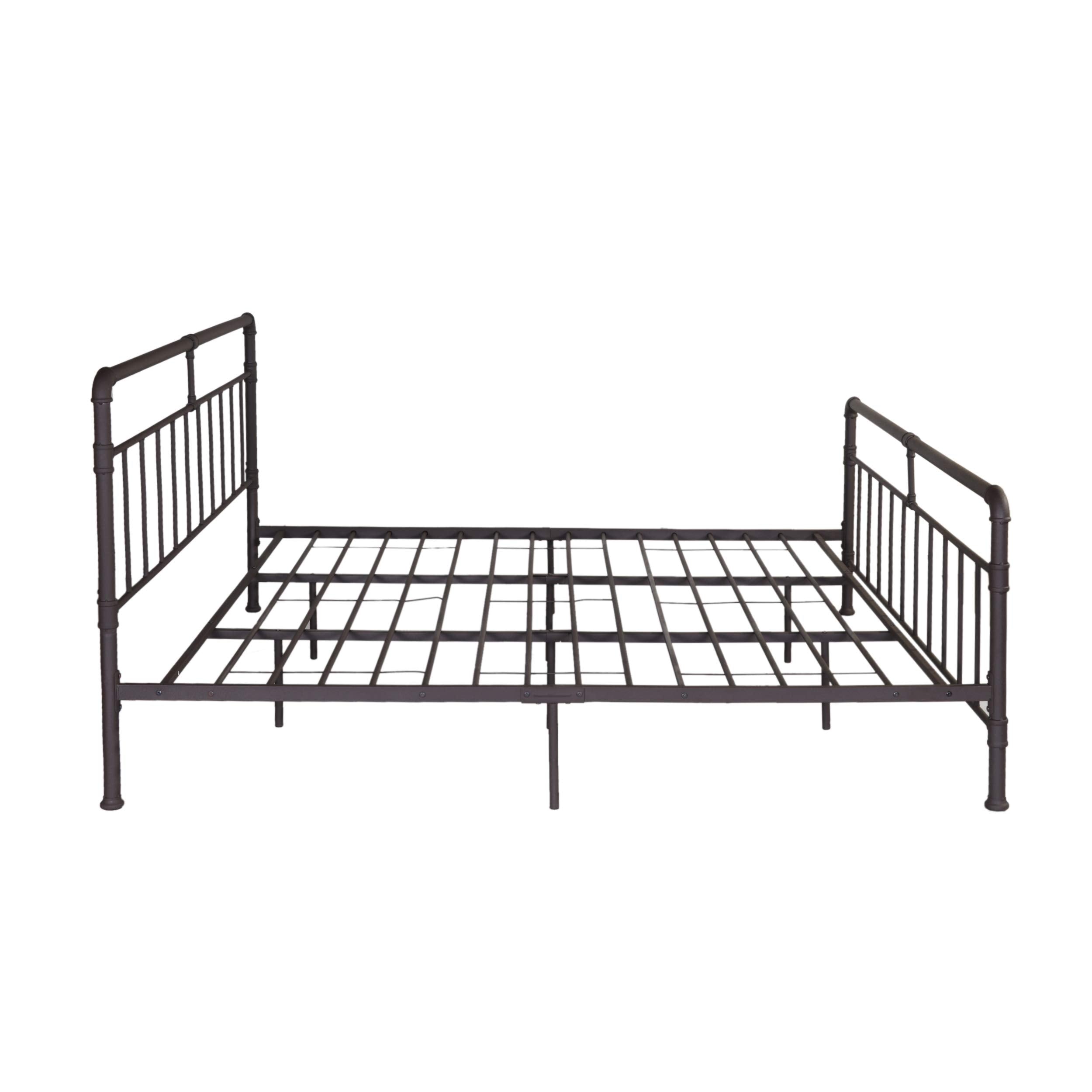 Sally King-Size Iron Bed Frame, Minimal, Industrial, Hammered Copper