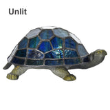 Turtle Tiffany Style Accent Table Lamp Handmade Stained Glass Animal Night Light