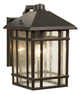 Sierra Craftsman Art Deco Outdoor Wall Light Fixture Rubbed Bronze Brown Steel