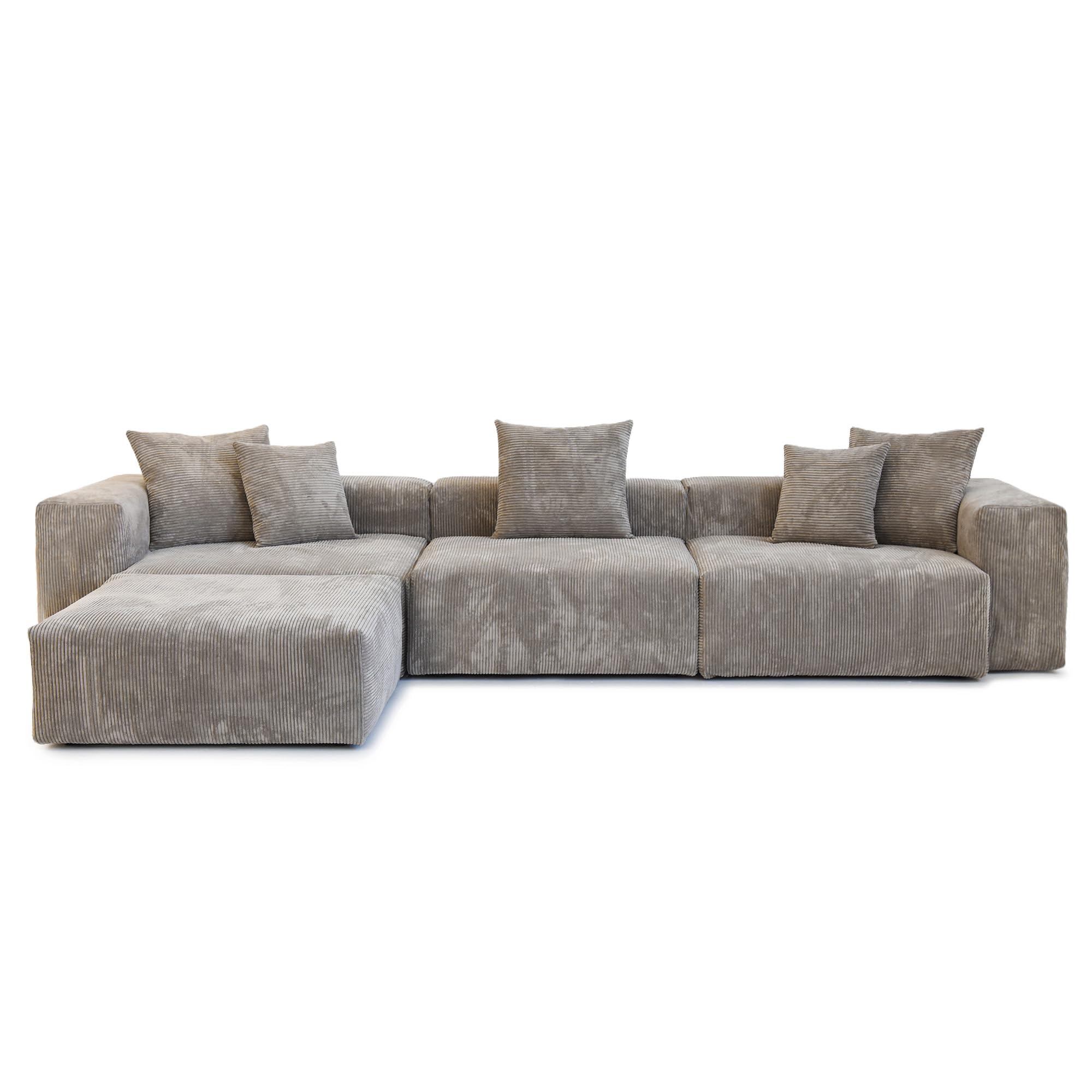 141.73" Modular Sectional Sofa, L Shaped Sofa Couch with Ottoman