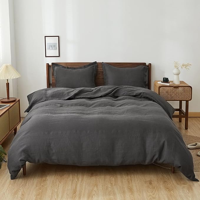 100% Linen Duvet Cover Set, Natural French Flax Linen Duvet Cover Twin Size