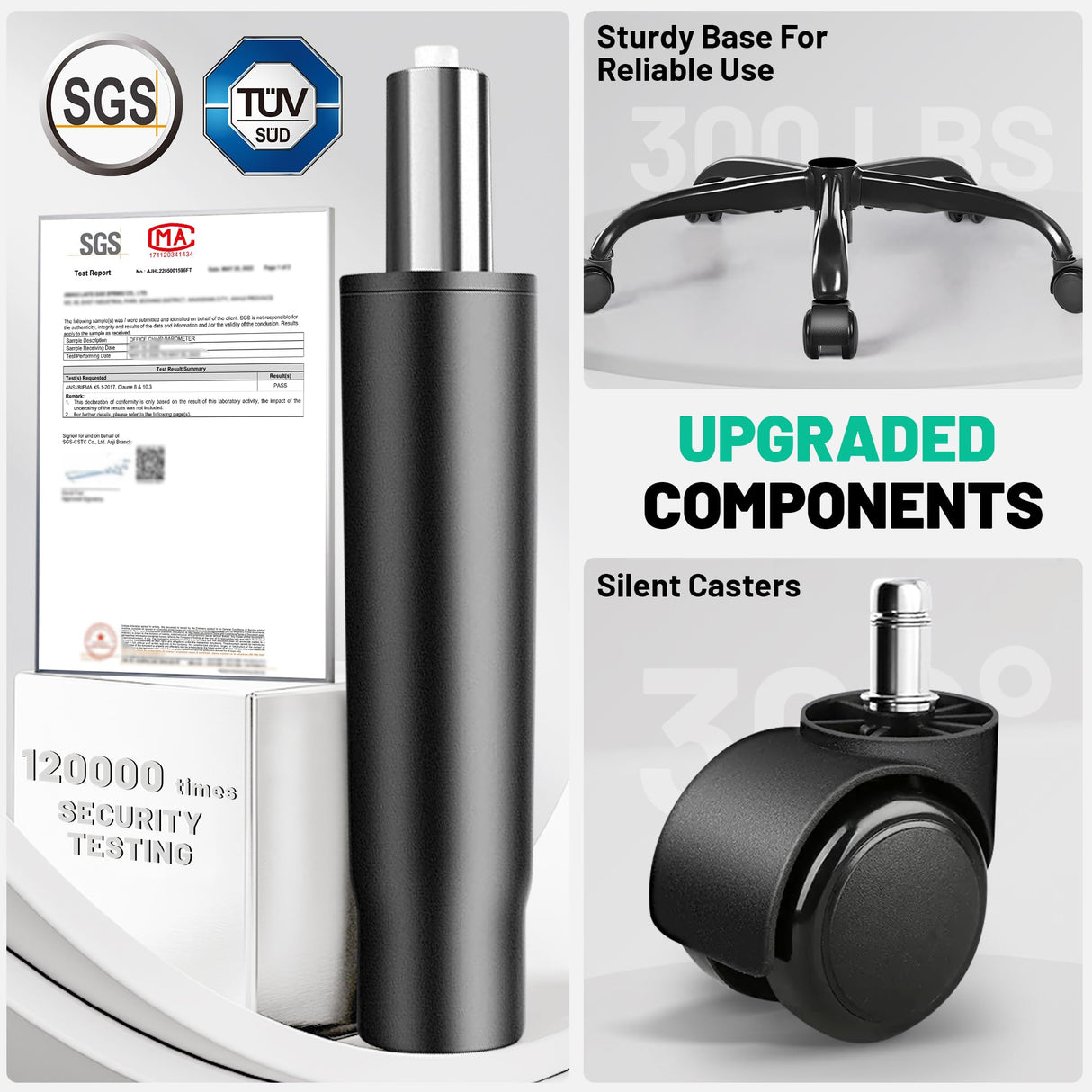 Ergonomic Office Chair with Lumbar Support and Adjustable Headrest