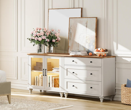 Entertainment Center with Bookshelves with Glass Doors & Drawer