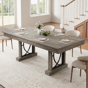 71-Inch Wooden Dining Table with Two Drawers for 6-8 People