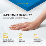 Foldable Mattress Bed Gel Memory Foam, Trifold Mattress 4 Inch, Portable Topper & Washable Cover,