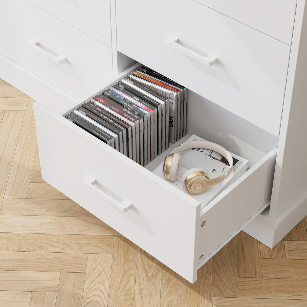 White Dresser 6 Drawer Dresser, White Chest of Drawers Modern Dresser