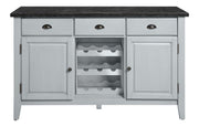 Lanton Server in Marble & Antique White Finish