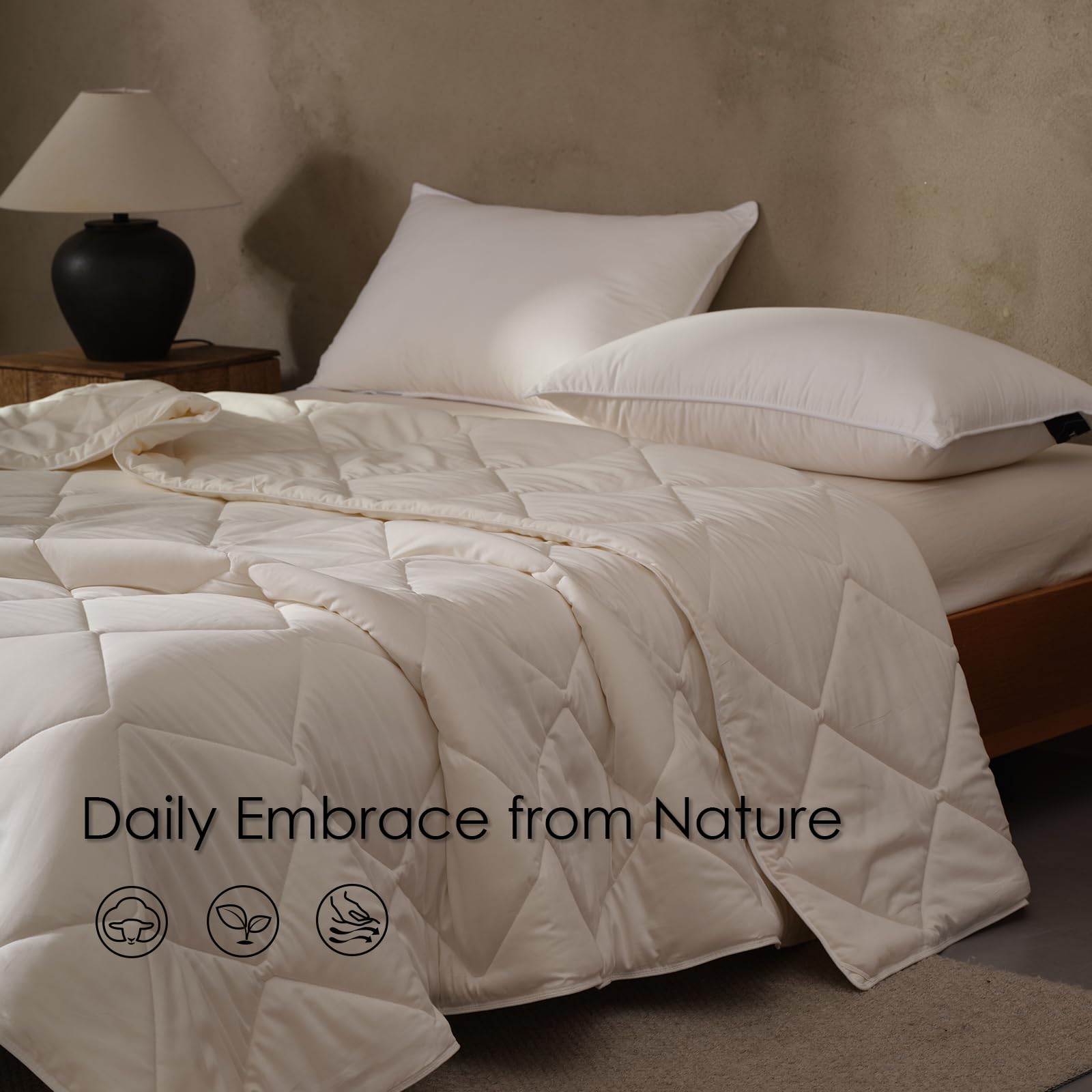 Warm Weight Wool Comforter for Winter - 100% Australian Wool Filling