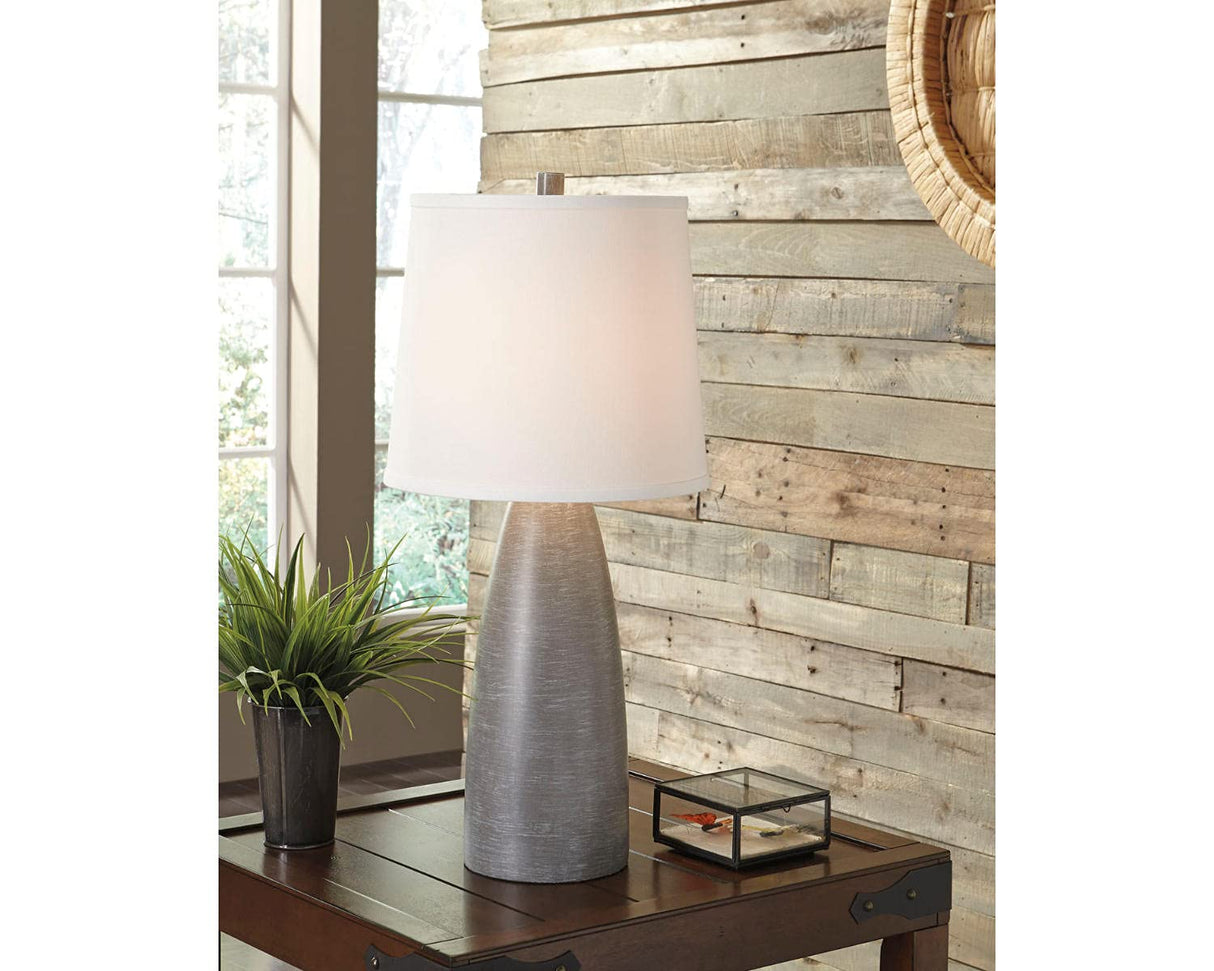 Shavontae Modern Table Lamp Set - 27.5" Gray Poly Lamps (2-Pack)
