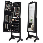 4-Angle Tilting Mirror Jewelry Cabinet with Full-Length Mirror