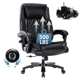 Big and Tall 500LBS Heavy Duty Executive Office Chair, Bonded Leather Swivel Task Chair