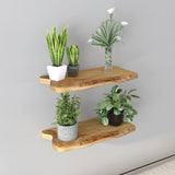 16” Cedar Natural Edge Floating Shelf Set of 2