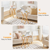 Folding TV Tray Table, Side Table for Small Space, Portable Snack Tables for Eating at Couch