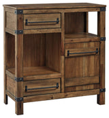 Roybeck Industrial Accent Cabinet with 2 Shelves, 1 Adjustable Shelf and 2 Drawers