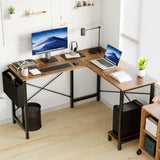 L Shaped Computer Desk Gaming Corner 50 Inch Writing PC Wooden Table