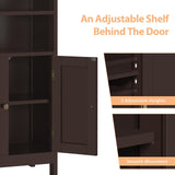 Bathroom Floor Cabinet, Free Standing Cabinet with Double Door and Inner Adjustable