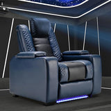 Power Home Theater Seating Recliner Chairs Set of 2, PU Leather Recliner