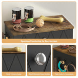 Raised Dog Feeding Station with Storage Cabinet