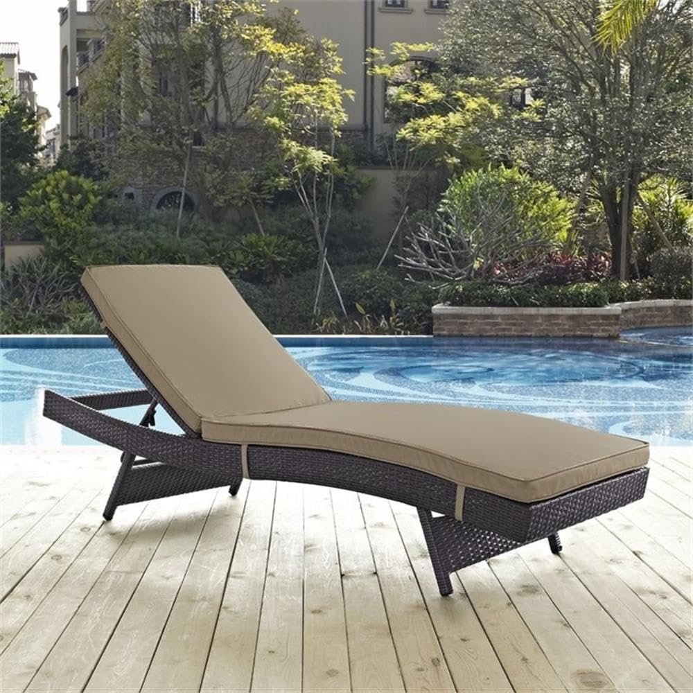 2 Piece Adjustable Patio Chaise Lounge Set in Mocha