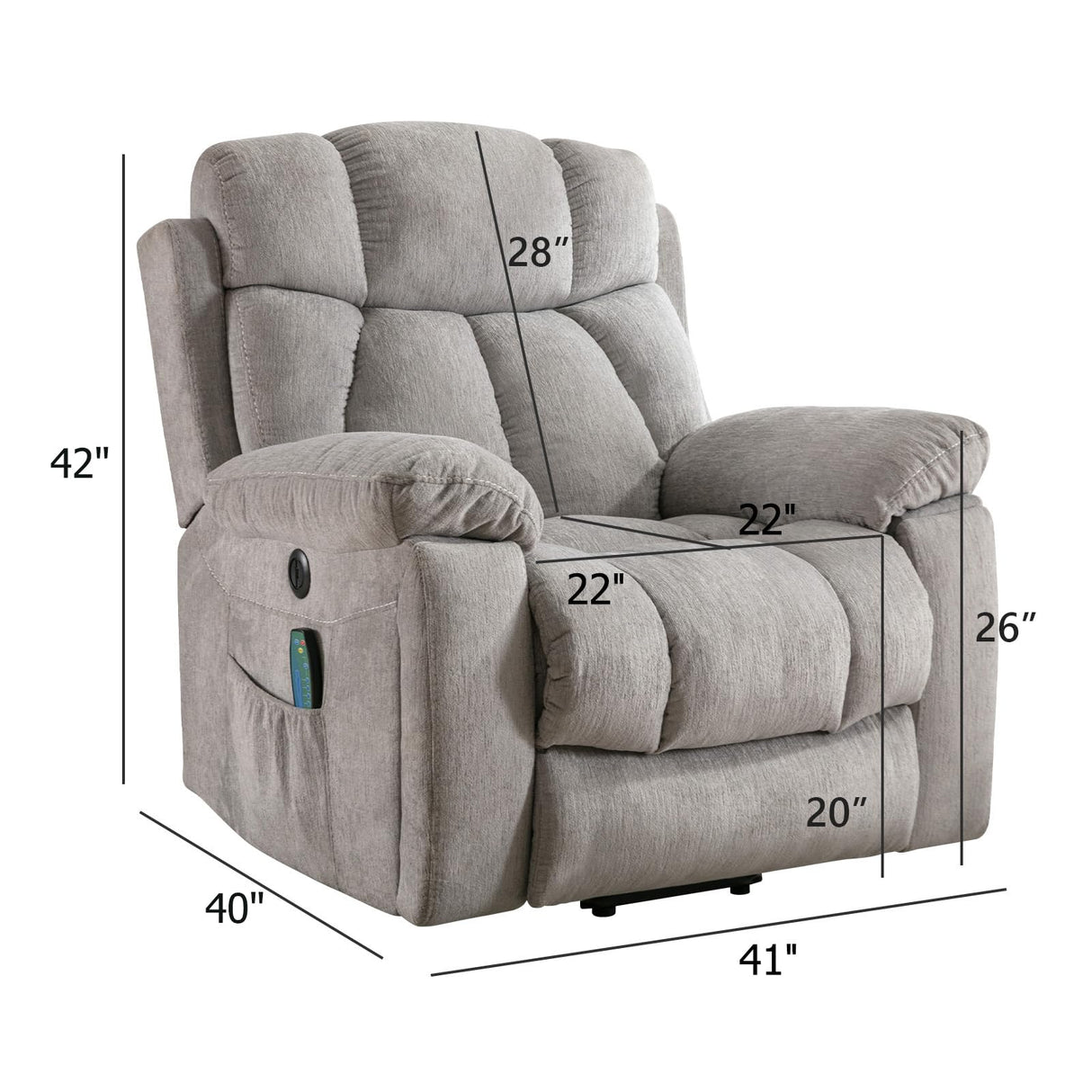 Large Power Lift Recliner Chairs with Massage and Heat for Elderly Big People