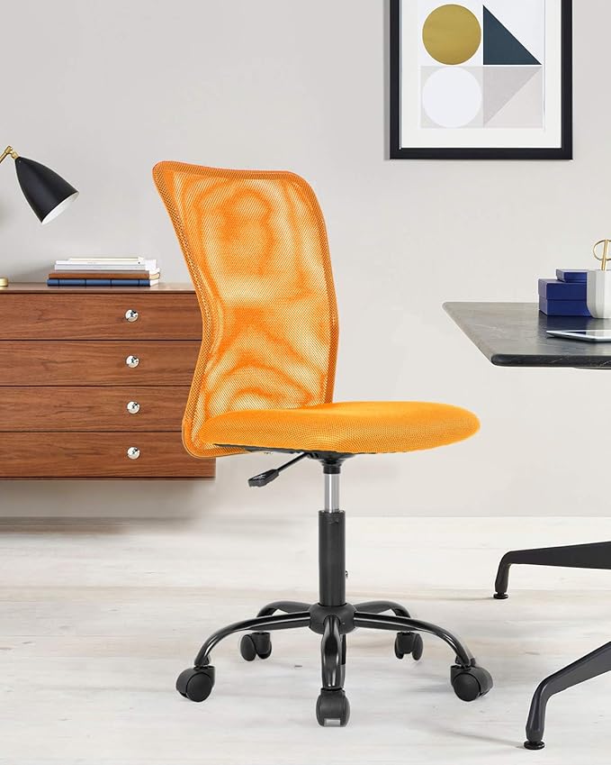 Simple Mesh Office Chair, Ergonomic Office Chair Armless Home Office Chair Adjustable