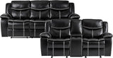 Manual Double Glider Reclining Loveseat, Dark Brown