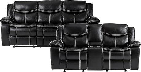 Manual Double Glider Reclining Loveseat, Dark Brown