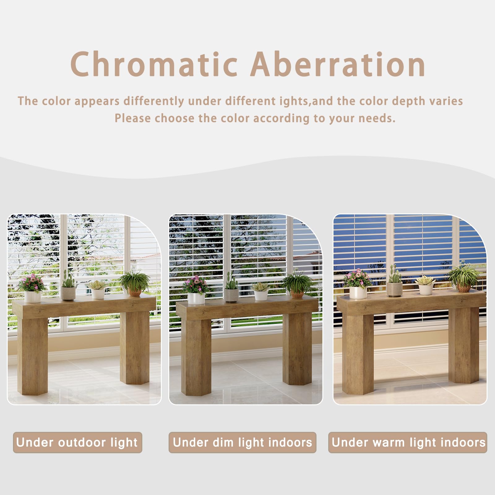 47" Industrial Console Table for Entryway - Light Brown