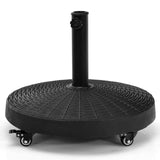 50 LBS Patio Umbrella Stand, 20.5 Inch Round Umbrella Base with 4 Lockable Wheels