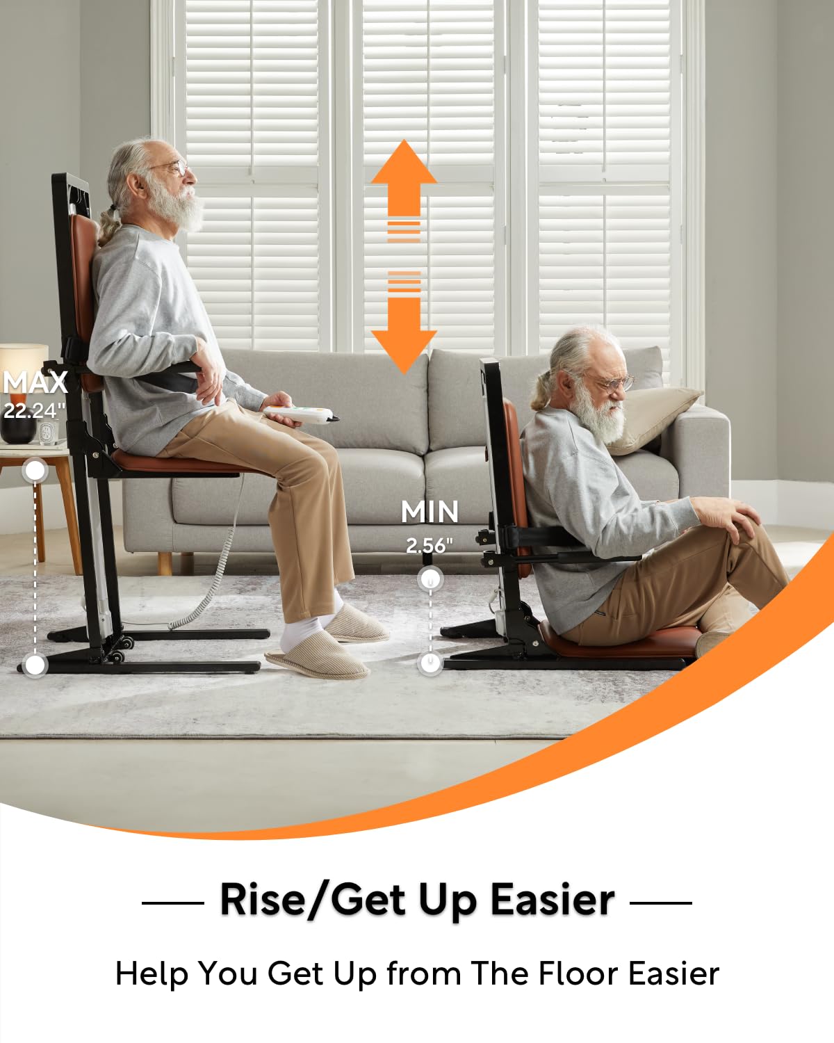 Electric Floor Lift, Preassembled Heavy Duty Lift Chairs, Fall Assist Devices Help