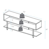 American Trails Creek Solid Wood Tv Stand, Natural Cherry, Black