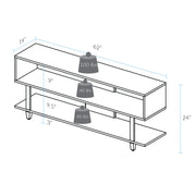 American Trails Creek Solid Wood Tv Stand, Natural Cherry, Black