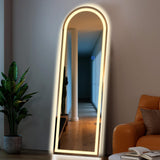 Arch Full Length LED Mirror 56x20 - Standing Floor Mirror with Adjustable Lighting