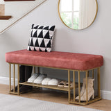 Upholstered Shoe Bench-Shoe Organizer Bench, Shoe Rack Bench for Entryway Window