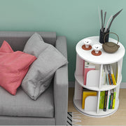 2 Tier 360°Rotating Bookcase Storage Organiser CD Unit Plants Stand Display Modern