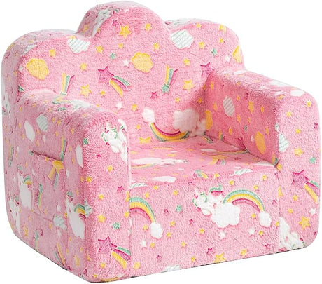 Kids Couch Sherpa Toddler Chair, Cloud-Like Comfy Kids Sofa Toddler Reading Chair