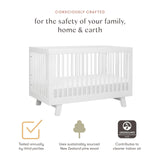 Hudson 3-in-1 Convertible Crib with Toddler Bed Conversion Kit in White,