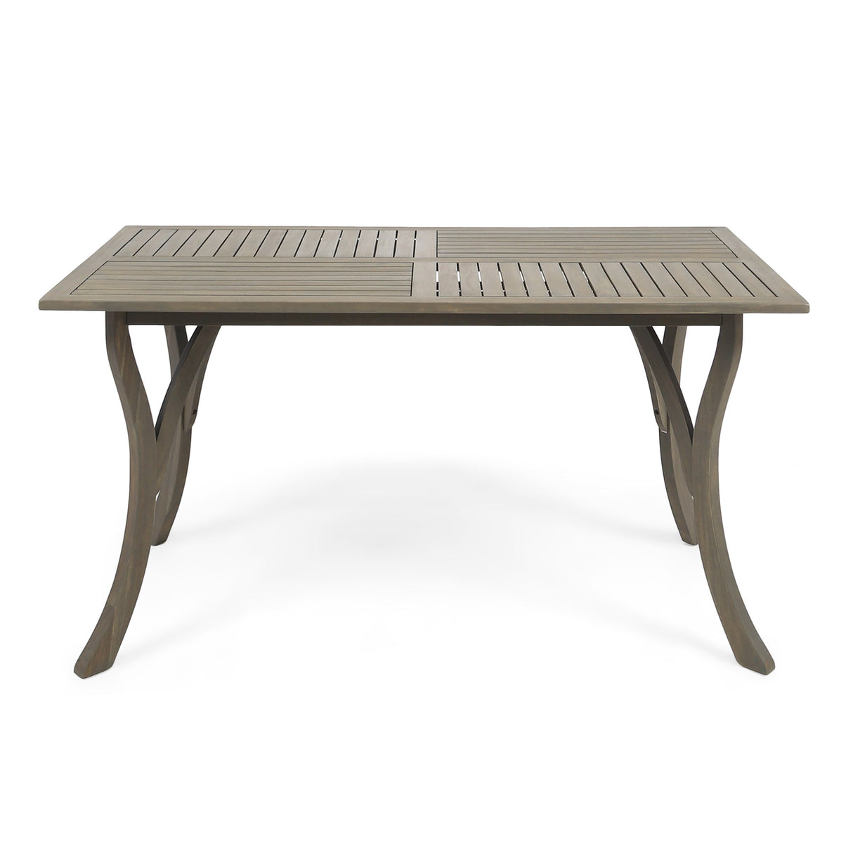 Jaden Outdoor Acacia Wood Rectangular Dining Table, Gray