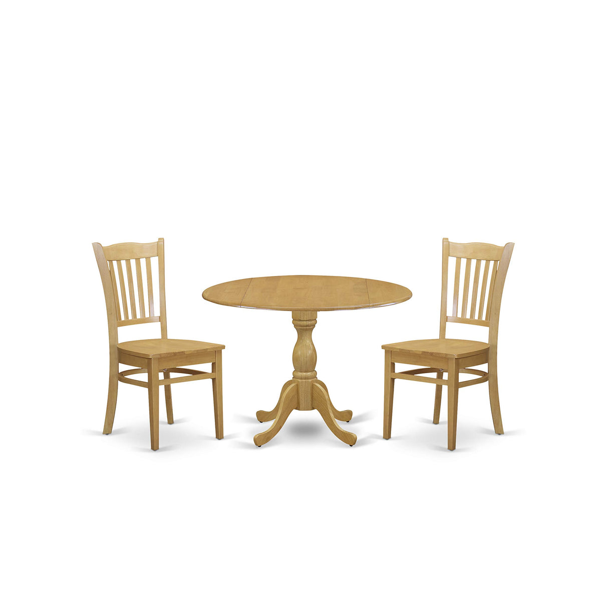 DMGR3-OAK-W 3 Piece Modern Dining Table Set Contains a Round Wooden