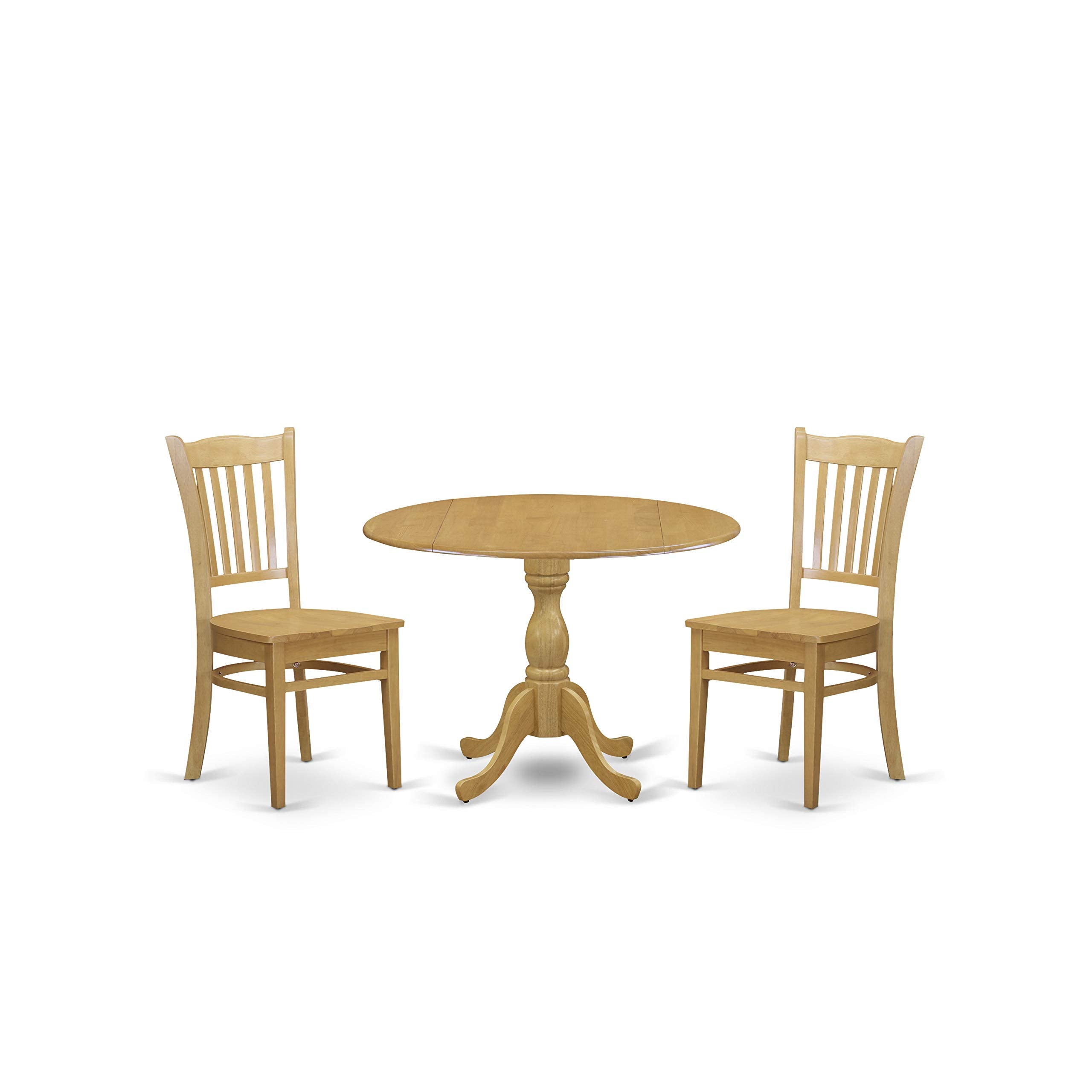 DMGR3-OAK-W 3 Piece Modern Dining Table Set Contains a Round Wooden